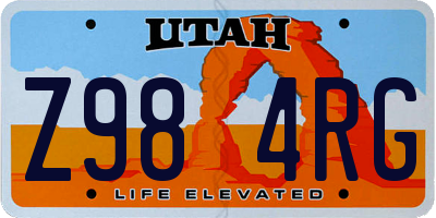 UT license plate Z984RG