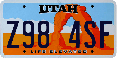 UT license plate Z984SF