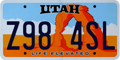 UT license plate Z984SL