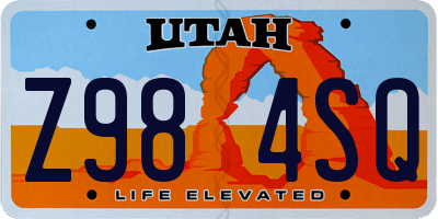 UT license plate Z984SQ