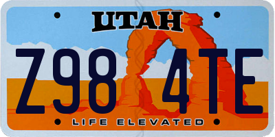 UT license plate Z984TE