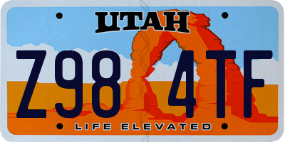 UT license plate Z984TF