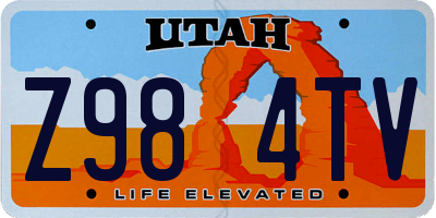 UT license plate Z984TV