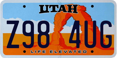 UT license plate Z984UG
