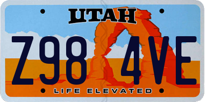 UT license plate Z984VE