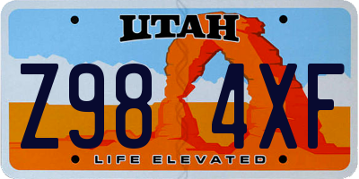 UT license plate Z984XF