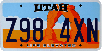 UT license plate Z984XN