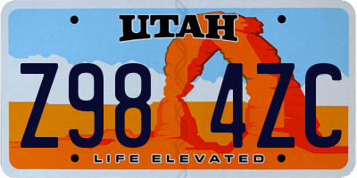 UT license plate Z984ZC