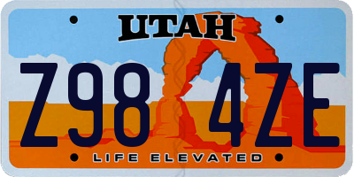 UT license plate Z984ZE