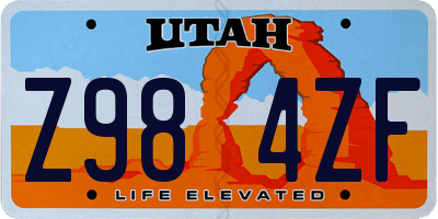 UT license plate Z984ZF