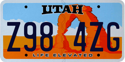 UT license plate Z984ZG