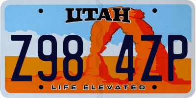 UT license plate Z984ZP