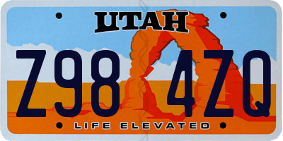 UT license plate Z984ZQ