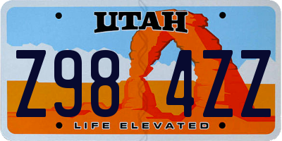 UT license plate Z984ZZ