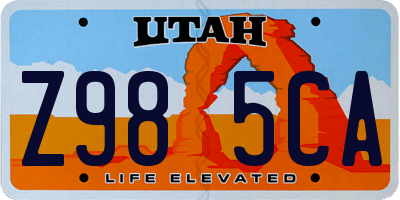 UT license plate Z985CA