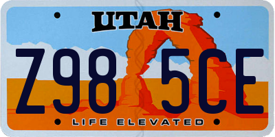 UT license plate Z985CE