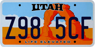 UT license plate Z985CF