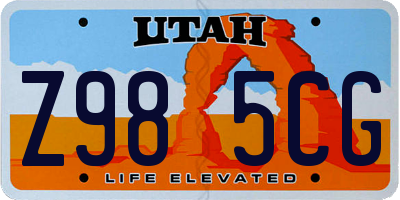 UT license plate Z985CG