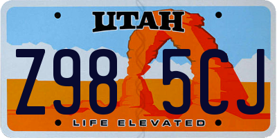 UT license plate Z985CJ