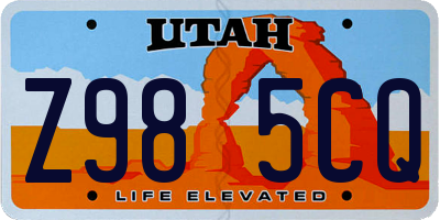 UT license plate Z985CQ