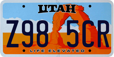 UT license plate Z985CR