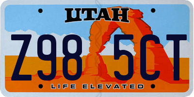 UT license plate Z985CT