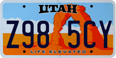 UT license plate Z985CY