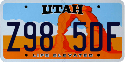 UT license plate Z985DF