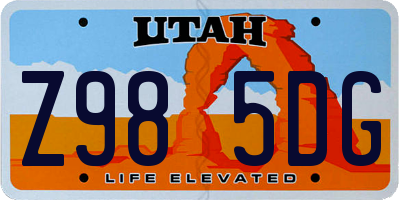 UT license plate Z985DG