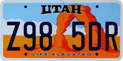 UT license plate Z985DR