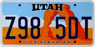 UT license plate Z985DT