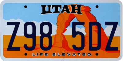 UT license plate Z985DZ