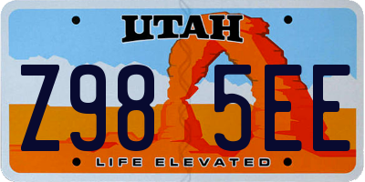 UT license plate Z985EE