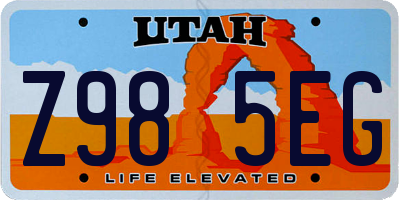 UT license plate Z985EG