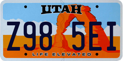 UT license plate Z985EI