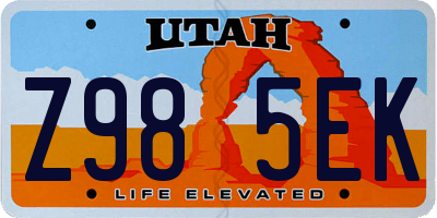 UT license plate Z985EK