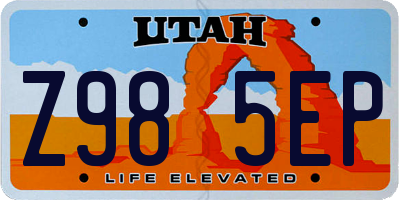 UT license plate Z985EP