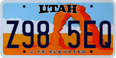 UT license plate Z985EQ