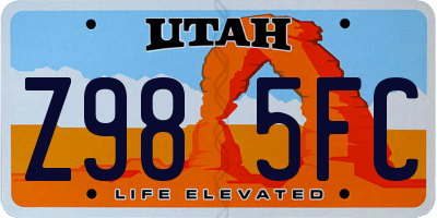 UT license plate Z985FC