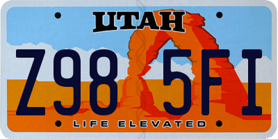 UT license plate Z985FI