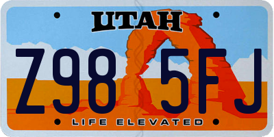 UT license plate Z985FJ