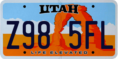 UT license plate Z985FL