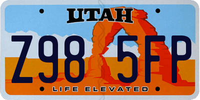 UT license plate Z985FP