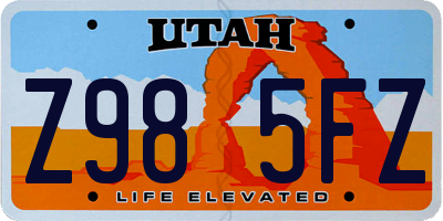UT license plate Z985FZ