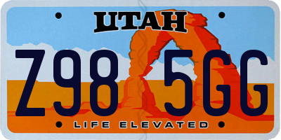 UT license plate Z985GG