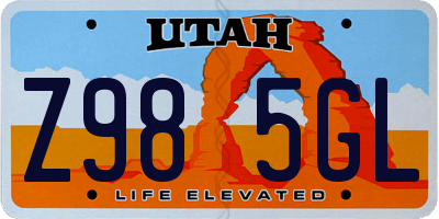 UT license plate Z985GL