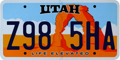 UT license plate Z985HA