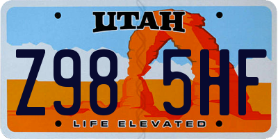 UT license plate Z985HF