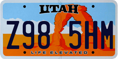 UT license plate Z985HM