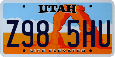 UT license plate Z985HU